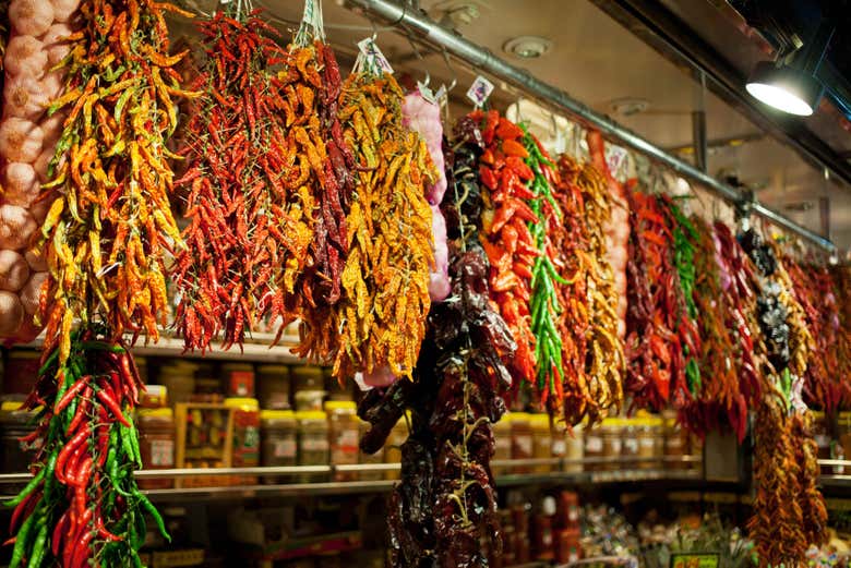 Stalls in the Budapest Great Market Hall